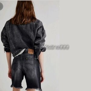 Lee High Rise 90's Long Shorts Washed Black Wash sz 25 NWT